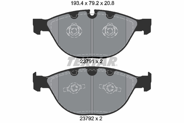 Комплект гальмівних накладок, дискове гальмо   2379101   TEXTAR