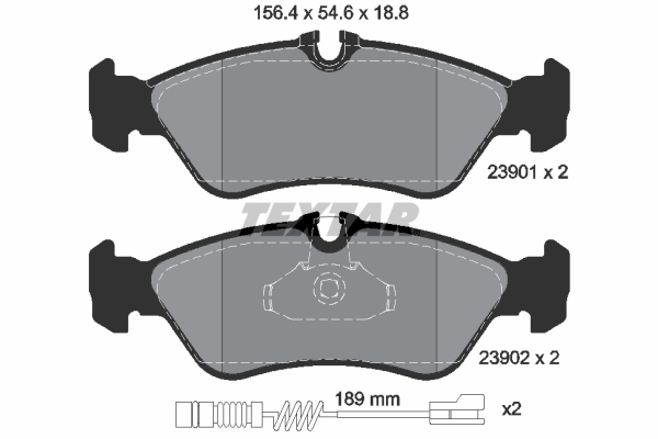 Комплект тормозных колодок, дисковый тормоз   2390101   TEXTAR