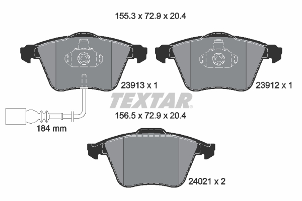Комплект тормозных колодок, дисковый тормоз   2391301   TEXTAR