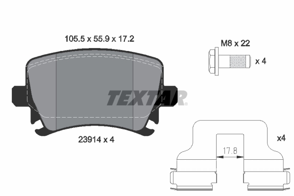 Комплект тормозных колодок, дисковый тормоз   2391401   TEXTAR