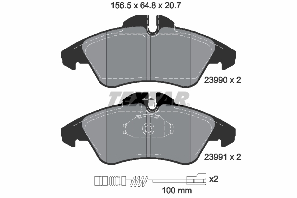 Комплект тормозных колодок, дисковый тормоз   2399002   TEXTAR