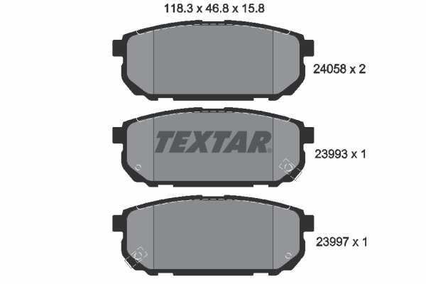 Комплект гальмівних накладок, дискове гальмо   2405801   TEXTAR