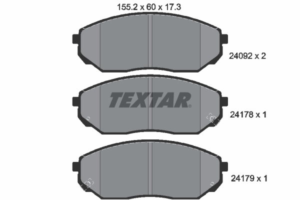 Комплект гальмівних накладок, дискове гальмо   2409201   TEXTAR