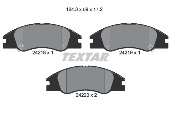 Комплект тормозных колодок, дисковый тормоз   2421801   TEXTAR