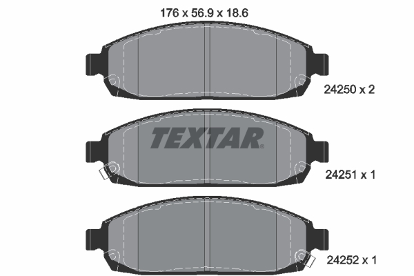 Комплект гальмівних накладок, дискове гальмо   2425001   TEXTAR