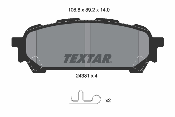 Комплект тормозных колодок, дисковый тормоз   2433101   TEXTAR