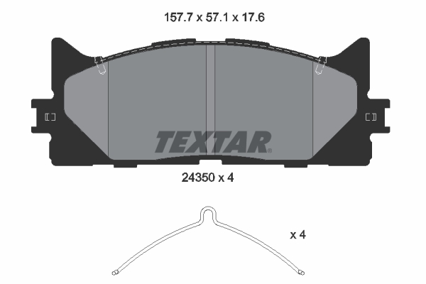 Комплект тормозных колодок, дисковый тормоз   2435001   TEXTAR
