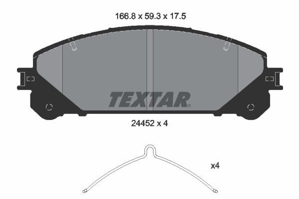 Комплект гальмівних накладок, дискове гальмо   2445201   TEXTAR