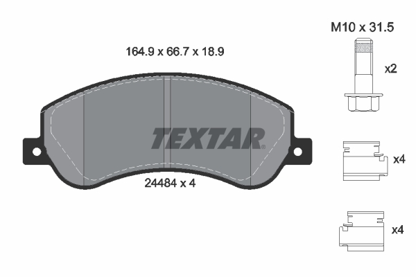 Комплект тормозных колодок, дисковый тормоз   2448404   TEXTAR