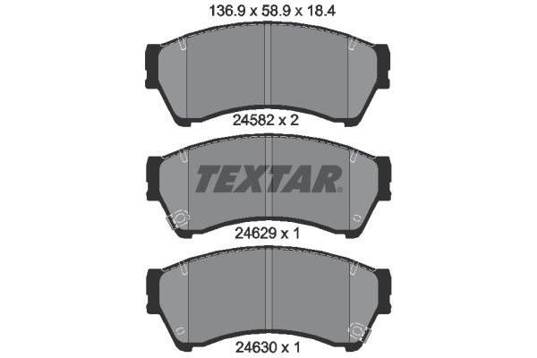Комплект тормозных колодок, дисковый тормоз   2458202   TEXTAR