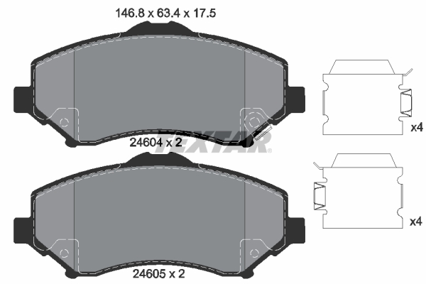 Комплект тормозных колодок, дисковый тормоз   2460402   TEXTAR