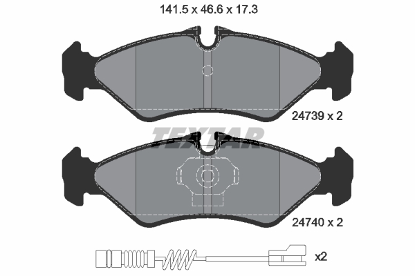Комплект тормозных колодок, дисковый тормоз   2473901   TEXTAR