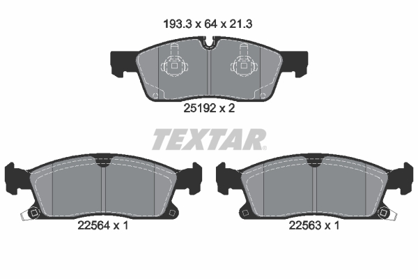 Комплект тормозных колодок, дисковый тормоз   2519207   TEXTAR