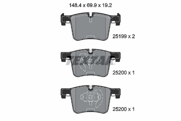 Комплект тормозных колодок, дисковый тормоз   2519901   TEXTAR