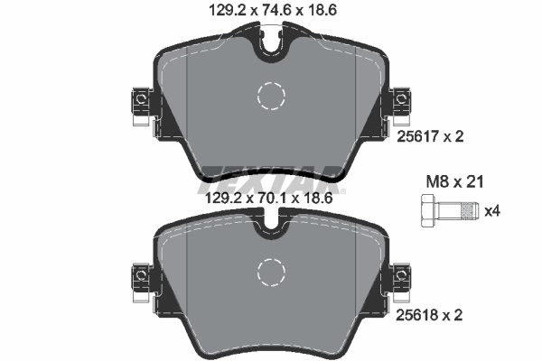 Комплект тормозных колодок, дисковый тормоз   2561701   TEXTAR