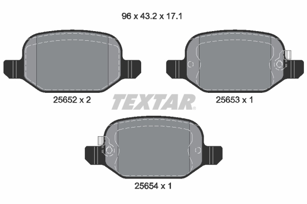 Комплект тормозных колодок, дисковый тормоз   2565201   TEXTAR