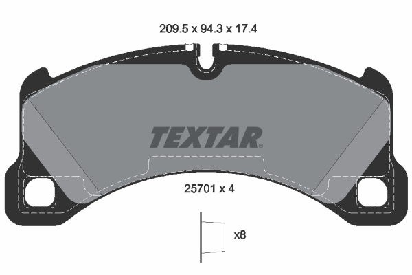 Комплект гальмівних накладок, дискове гальмо   2570101   TEXTAR