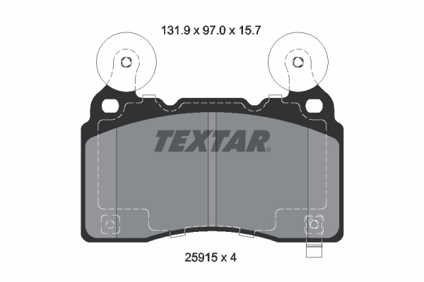 Комплект гальмівних накладок, дискове гальмо   2591501   TEXTAR