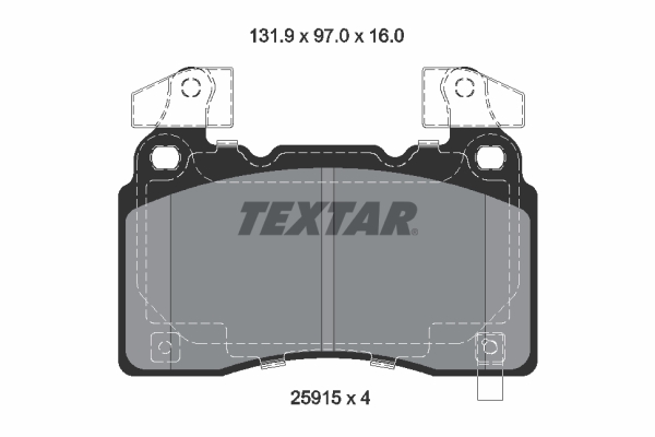 Комплект тормозных колодок, дисковый тормоз   2591503   TEXTAR