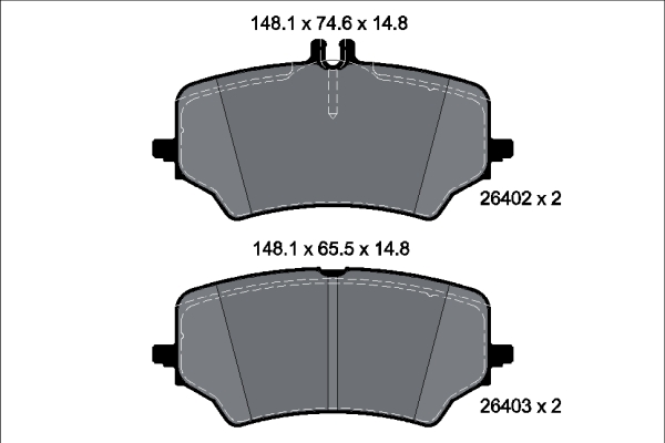 Комплект тормозных колодок, дисковый тормоз   2640201   TEXTAR