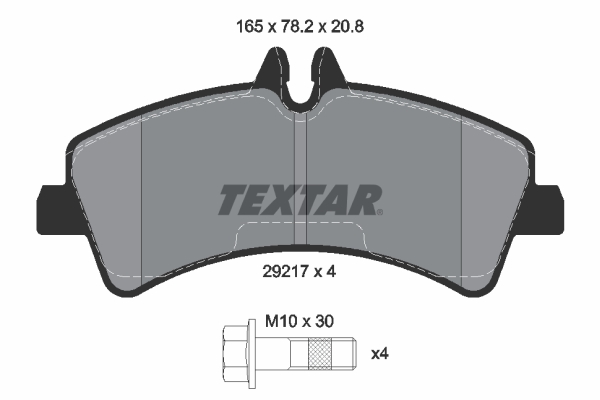 Комплект тормозных колодок, дисковый тормоз   2921702   TEXTAR