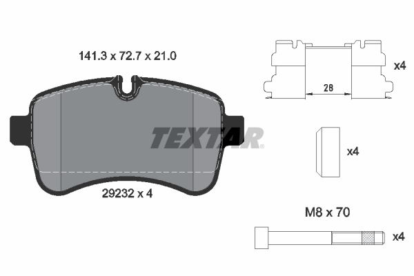 Комплект тормозных колодок, дисковый тормоз   2923201   TEXTAR