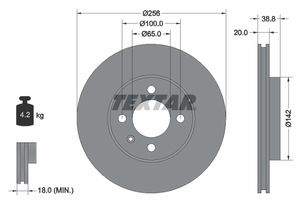 Тормозной диск   92036803   TEXTAR