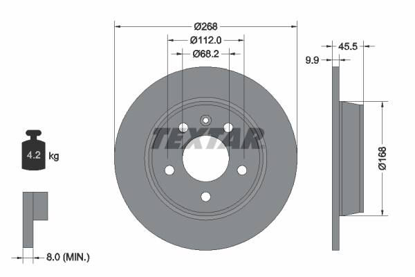 Тормозной диск   92074303   TEXTAR