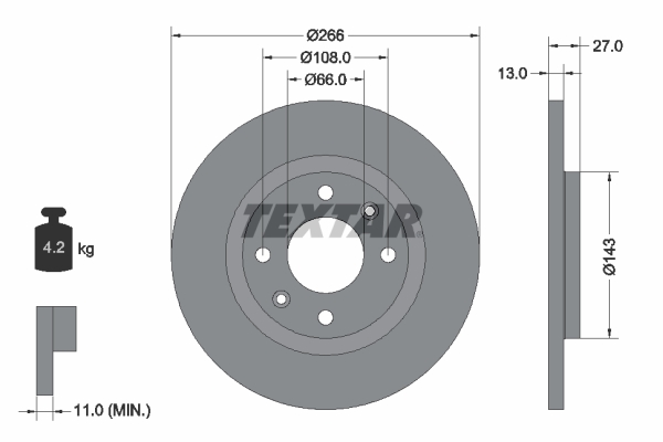 Тормозной диск   92089103   TEXTAR