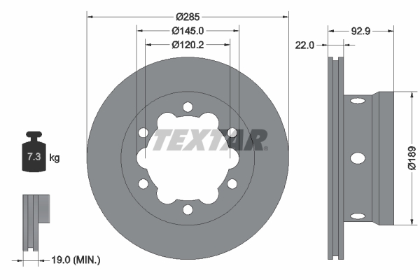 Тормозной диск   92089803   TEXTAR