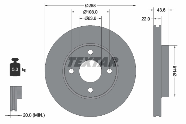 Тормозной диск   92096203   TEXTAR
