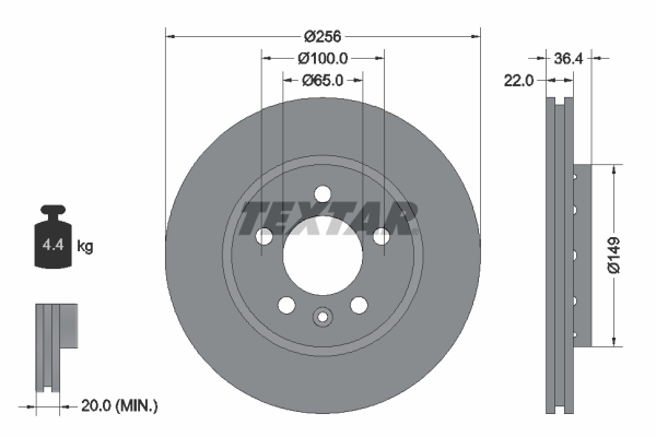 Гальмівний диск   92098603   TEXTAR