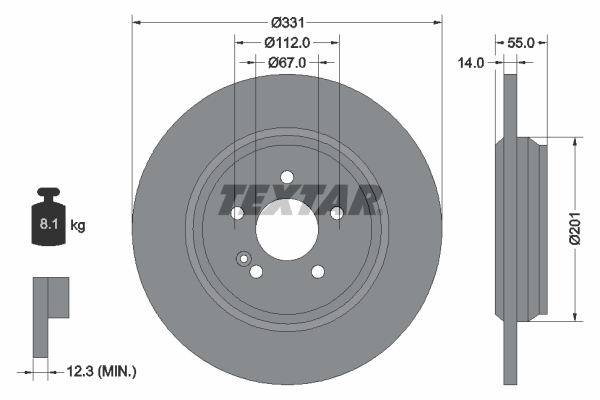 Тормозной диск   92103303   TEXTAR