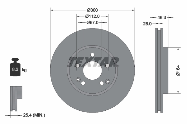 Гальмівний диск   92106005   TEXTAR