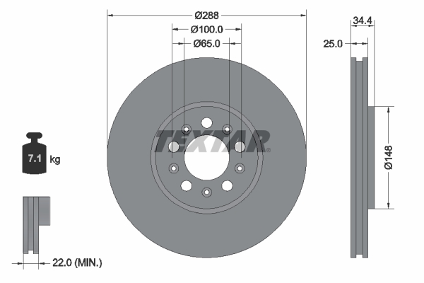 Тормозной диск   92106603   TEXTAR