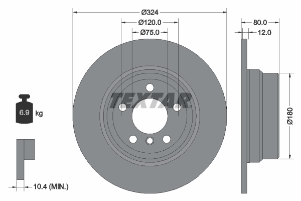 Гальмівний диск   92107403   TEXTAR