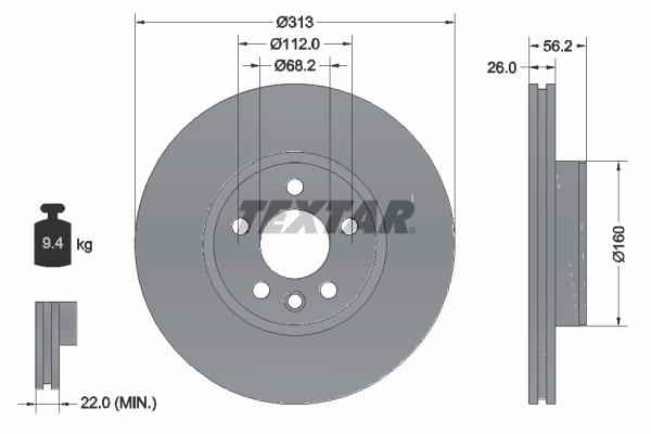 Гальмівний диск   92109905   TEXTAR