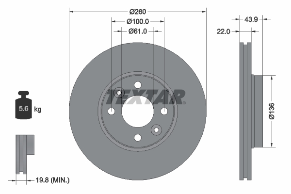 Тормозной диск   92119203   TEXTAR