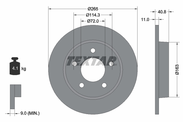 Тормозной диск   92130500   TEXTAR