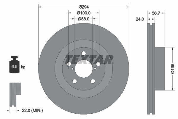 Тормозной диск   92139500   TEXTAR