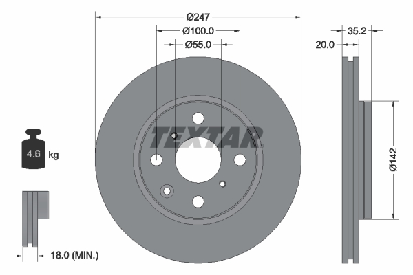 Тормозной диск   92141903   TEXTAR