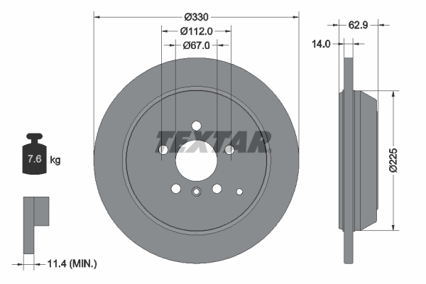 Тормозной диск   92150803   TEXTAR