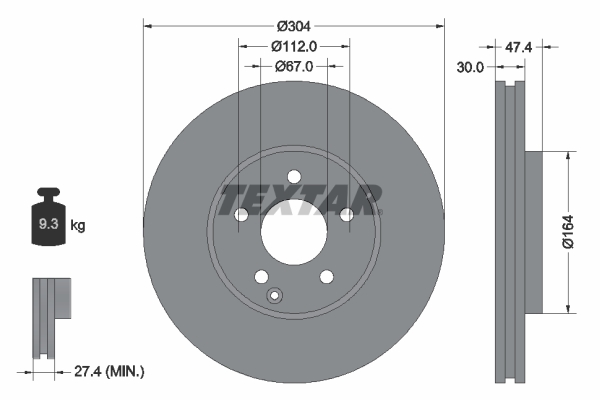 Тормозной диск   92152105   TEXTAR