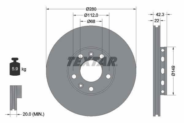 Тормозной диск   92152203   TEXTAR
