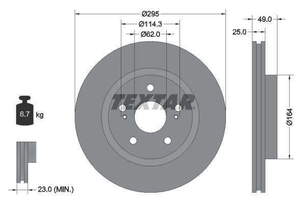 Тормозной диск   92156503   TEXTAR