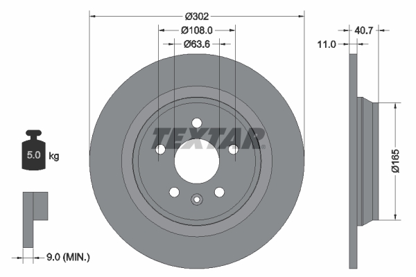 Тормозной диск   92162903   TEXTAR