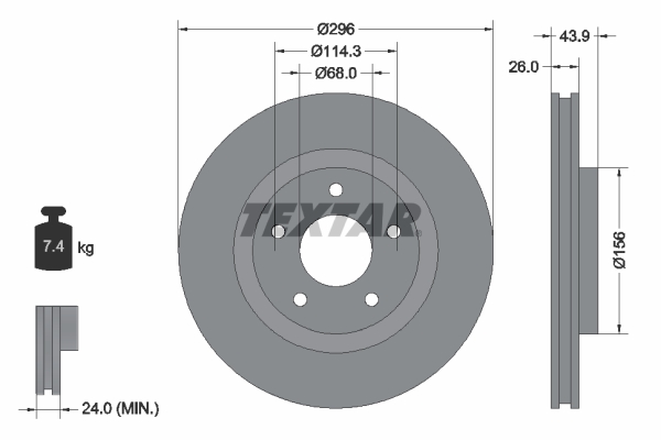 Тормозной диск   92167405   TEXTAR