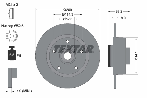 Гальмівний диск   92195903   TEXTAR