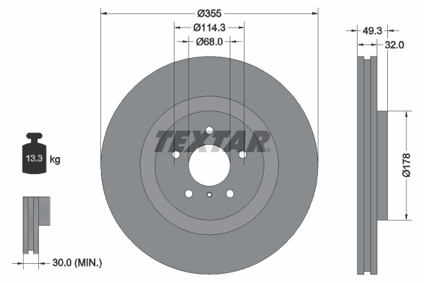 Тормозной диск   92199105   TEXTAR