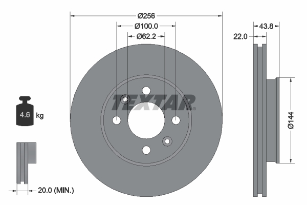 Тормозной диск   92237903   TEXTAR
